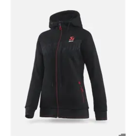 802064 Akrapovic Womens Corpo Zip Hoodie Black - Large