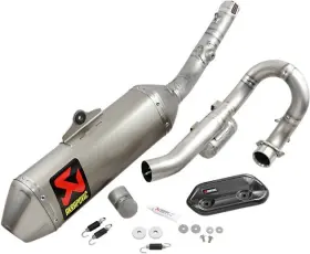 Akrapovic S-k4met8-bnta Evolution Line Exhaust System Titanium For Kawasaki Kx450 2019-2023