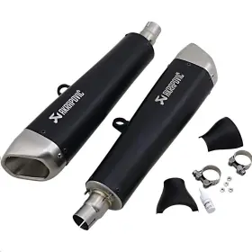 Akrapovic S-t12so2-hcqtbl Slip-on Line Dual Exhaust - Black Titanium Muffler/titanium End Cap