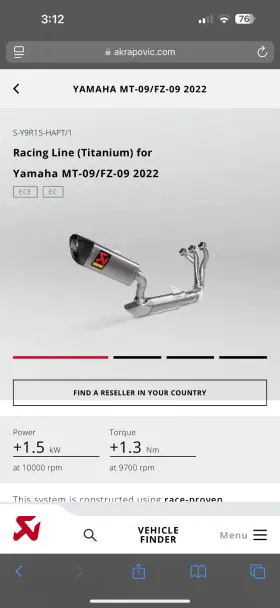 Mt-09fz-092021 Akrapovic S-y9r15-hapt1 Yamaha Mt-09 2021-2023 Full Exhaust