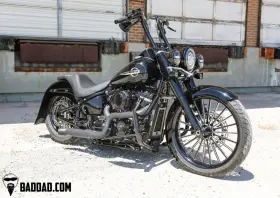 Bad Dad 81211-5 Competition Series 2-into-1 Exhaust For 2018 Softail Black Round Tip