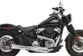 Bassani 1800-2264 Chrome 2into1 Harley M8 18-21 Softail Fatbob Slim Exhaust Road Rage 2