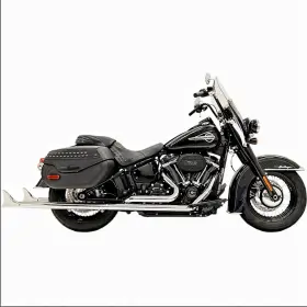 1800-2374 Bassani Chrome 36 Inch True Dual Fishtail Exhaust 2018-2021 Harley Softail Flde Fxbb