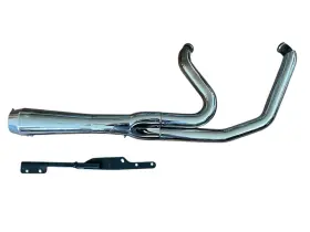 13112 Bassani Manufacturing Chrome 2 Into 1 Exhaust Pipe #13112 With Bracket Fits 2006-2017 Harley Dyna