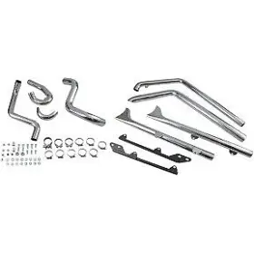 1s26e-30 Bassani Manufacturing Chrome 30 Inch Fishtail True Dual Exhaust System No Baffles 07-17 Softail