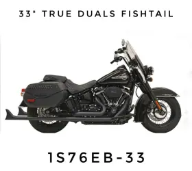 Bassani Manufacturing 1s76eb-33 Xhaust Black True Duals 33 Inch Fishtail Exhaust System 2018-2020 Softail