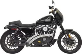 1x3fc Bassani Manufacturing Radial Sweepers Exhaust System Chrome With Heat Shields