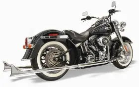 1s26e-39 Bassani Xhaust 39 Inch Fishtail True Duals Exhaust Without Baffles Harley Softail 2007-2017