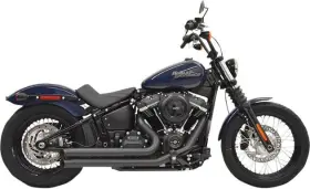 1s35db Bassani Xhaust Slash-cut Pro-street Full Exhaust System Black 2-1/2 Inch