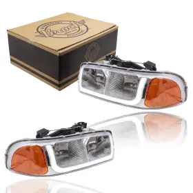 1221-0143s Brock Performance Headlight Set With Led Drl Fits Sierra Yukon Xl