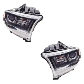 Brock 2221-0110lr Halogen Combination Headlight Assembly Black Bezel Drl Set For Durango