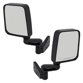 2334-4189lr Brock Pair Side Mirrors For 87-95 Jeep Wrangler And 97-02 Manual Door Hinge Mounted Set