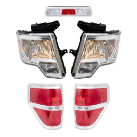 3222-0216lrc5 Brock Headlights Tail Lights And 3rd Brake Light Performance Set For 09-14 Ford F-150