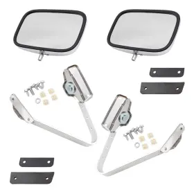 3334-4113-2 Brock Manual Door Mirrors Fit 80-97 Ford Pickup 80-96 Bronco Chrome Set 5x8 Swing Lock