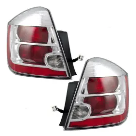 4222-0205lr Brock New Pair Set Taillight Taillamp Lens With Chrome Trim For 10-12 Nissan Sentra