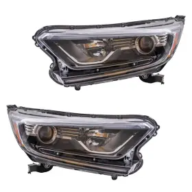 Brock 7221-0047lr Halogen Headlight Set With Side Cover Bracket For Honda Cr-v Left Right