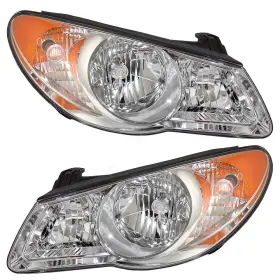 92102-2h050 Brock 9221-0047lr Pair Halogen Headlights For 07-10 Hyundai Elantra Sedan 921012h050