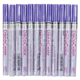 Ads0905pu Brock 12 Pc Set Purple Decocolor Fine Line Point Oil Based Glossy Opaque Paint Marker