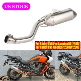 Us-em-4764-sr Cadiaracing For Harley Pan America 1250 S 2021-2024 Complete Exhaust Muffler Tip And Link Pipe