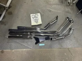 3718 Cobra Suzuki M50 C50 Streetrod Full Exhaust System With Bungs Chrome 3718 Cobra Suzuki M50 C50 Streetrod Full Exhaust System With Bungs Chrome