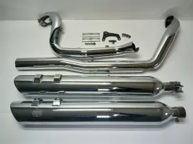 6106l Cobra Harley-davidson 2002 Electra Glide True Dual Exhaust And 4 Inch Slip On Mufflers