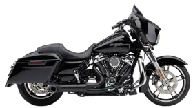 6271b-1 Cobra 2017-2023 Harley Touring Turn Out 2-1 Exhaust System Black