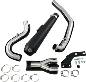 6484b Cobra El Diablo 4 Inch 2-into-1 Full Exhaust System Black #6484b Harley Davidson