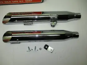 Cycle Shack 1801-0283 Slip On Slash Cut Mufflers Harley Davidson Softail Flstd Fxstd 00-06