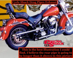 Cycle Shack 44171 84-06 Softail Shotgun Exhaust Drag Pipes Fat Boy Deuce Standard