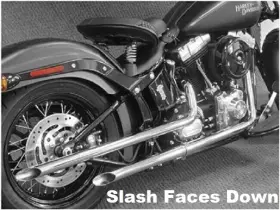 Cycle Shack Phd-244sd 2 Inch Slash Cut Drag Pipes Exhaust 08-10 Harley Cross Bones