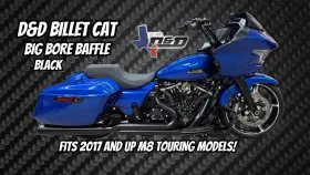 D&d 654z-31tbb D&d Billet Cat 2 Into 1 Exhaust W / Big Bore Baffle For Harley Flh 2017-2025 M8