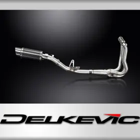 Gsx-s1000gx Delkevic Com01k8 Complete Exhaust With 8 Inch Carbon Fiber Round Muffler For