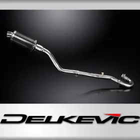 Delkevic Com03fy Full Exhaust With 9 Inch Oval Carbon Fiber Muffler For Klr650