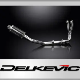 Com03jg Delkevic Full Exhaust With 9 Inch Oval Carbon Fiber Muffler For Cb750 Hornet