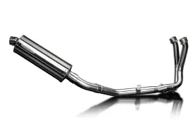 Com04jg Delkevic Full Exhaust With 14 Inch Oval Stainless Steel Muffler For Cb750 Hornet