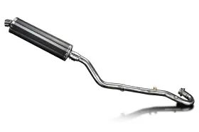 Delkevic Com08fy Full Exhaust With 18 Inch Oval Carbon Fiber Muffler For Klr650