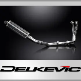 Com09jg Delkevic Full Exhaust With 14 Inch Oval Carbon Fiber Muffler For Cb750 Hornet