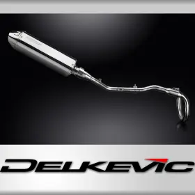 Com12hf Delkevic Full Exhaust With 13 Inch Trioval Stainless Muffler For Klx230s