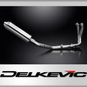 Com12jg Delkevic Full Exhaust With 13 Inch Trioval Stainless Steel Muffler For Cb750 Hornet