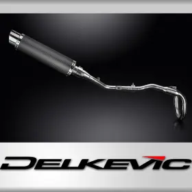 Com26hf Delkevic Full Exhaust With 14 Inch Round Carbon Fiber Muffler For Klx230s