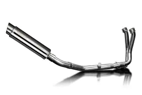 Com30jg Delkevic Full Exhaust With 14 Inch Round Stainless Steel Muffler For Cb750 Hornet