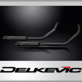 Com38b5ce Delkevic Suzuki Vl800 2001-2019 Ceramic Black Exhaust 16 Inch Slash Cut Muffler
