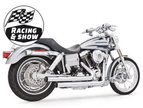 Hd00419-689965 Freedom Performance Dyna Staggered Duals Exhaust Chrome With Black Tips Hd00419 Fxd 06-14