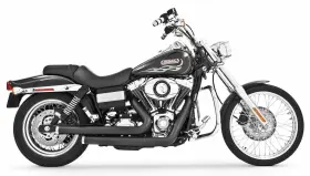 Freedom Performance Hd00420 Black Dual Pipes By Exhaust Harley Fxd Dyna 2006-17