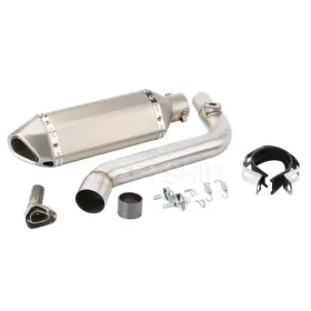 Gfyship 768604486155 Motorcycle Silvery Exhaust Pipe With Mid Link For Suzuki Dr650 S / Se 96-24