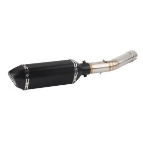 Gfyship 768604486667 For Yamaha Yzf R6 1998-2005 Motorcycle Black Exhaust Tips With Mid Link Pipe