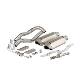 Gfyship 768604488777 For Honda Vtr1000f Superhawk 1997-2006 Silvery Exhaust Pipe With Head Link