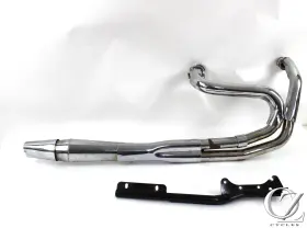 Harley-davidson 113407 2002 02 Fxd Super Glide Dyna Thunderheader Exhaust 2 Into 1 Chrome