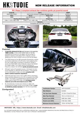 Hkstudie-ex001 Hks Hkstudie Exhaust For Bmw G80/g82 Comp Hkstudie-ex001 Hks Hkstudie Exhaust For Bmw G80/g82 Comp