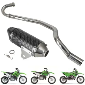 C1713040712-d Jfg Racing Exhaust Full System Stainless Pipe Carbon Fiber For Klx110 Klx 110l 2012-2024